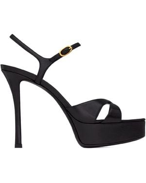 Saint Laurent 85Mm Debbie Platform Sandals - Black