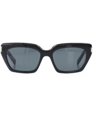 Saint Laurent Geometric-Frame Sunglasses - Grey