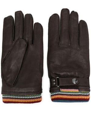Paul Smith Big Stripe Cuff Gloves - Black