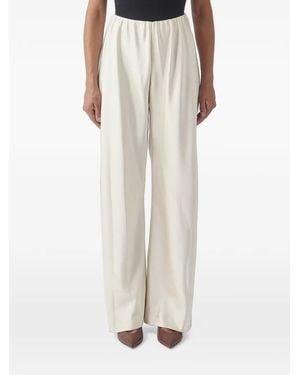 MEIMEIJ Elasticated-Waist Wide-Leg Trousers - White