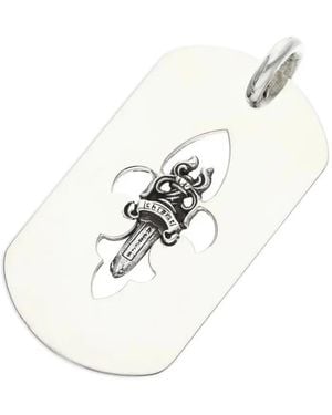 Chrome Hearts Fleur Dagger Dog Pendant - White