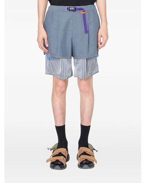 Kolor Striped Checked Track Trousers - Blue