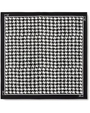 KARL LAGERFELD Houndstooth-Pattern Scarf - Nero