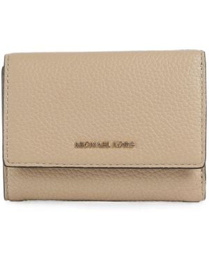 Michael Kors Grained-Leather Trifold Wallet - Natural