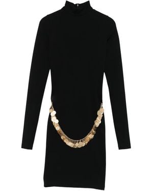 Burc Akyol Coin-Embellished High-Neck Mini Dress - Black