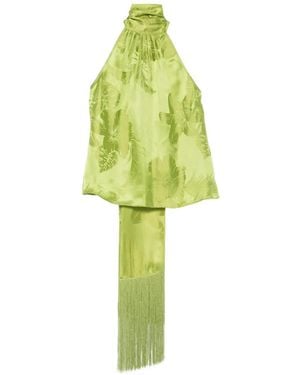 retroféte Martana Fringed-Tie Top - Green