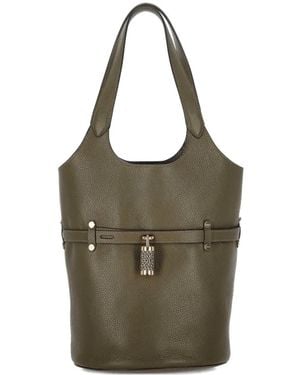 Borbonese Bolso De Hombro Premiere Pequeño Con Detalle De Candado - Verde