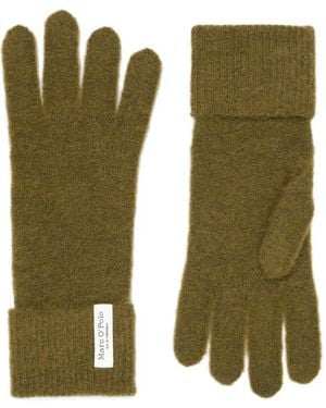 Marc O' Polo Ribbed-Cuff Wool Gloves - Green