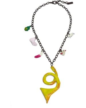 Marni Collier en chaîne à détails de perles - Métallisé