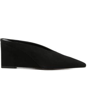 BIANCADI Bianca Pointed-Toe Wedge Mules - Black