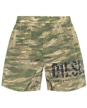 DIESEL ロゴ トランクス水着 - グリーン
