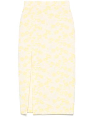 MSGM フローラル スカート - ナチュラル