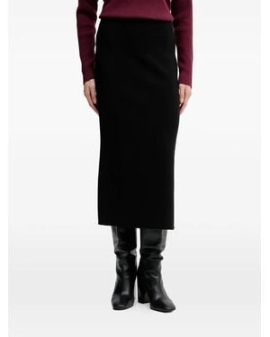 Joseph Ribkoff Slit Midi Skirt - Black
