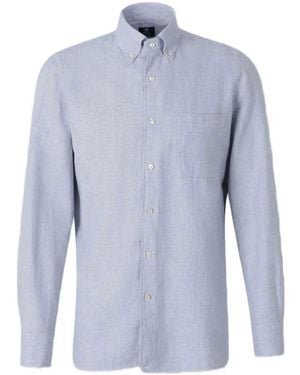 Luigi Borrelli Napoli Button-Down Oervhemd Met Borstzak - Blauw