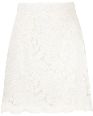 Dolce & Gabbana Gonna mini bianca con dettagli in pizzo - Bianco