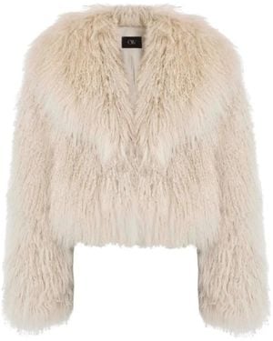 OW Collection Thea Fur Jacket - Natural