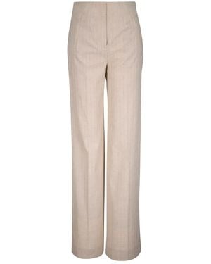 Veronica Beard Pinstripe Trousers - Natural