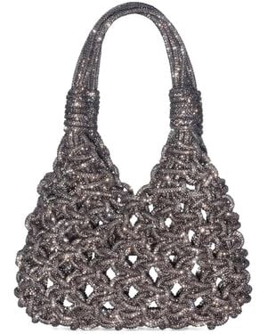 HIBOURAMA Mini Vannifique Woven Tote Bag - Grey