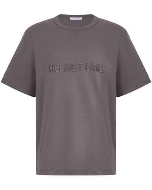 Helmut Lang Embroidered-Logo T-Shirt - Grey