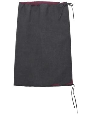 Prada Bonded Hopsack Midi-Skirt With Devoré-Effect - Black