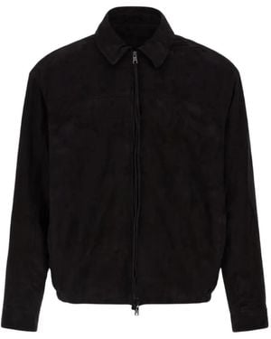 Giorgio Brato Suede Shirt-Collar Jacket - Black