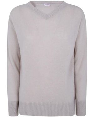 Rossopuro V-Neck Cashmere Jumper - Grey
