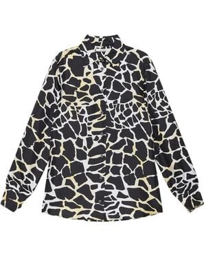 Maliparmi Giraffe-Print Button-Down Shirt - Black
