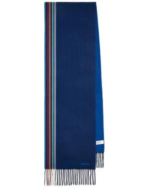 Paul Smith Signature Stripe Cashmere Scarf - Blue