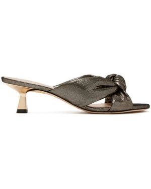 Stuart Weitzman Knot-Upper Heeled Sandals - Metallic