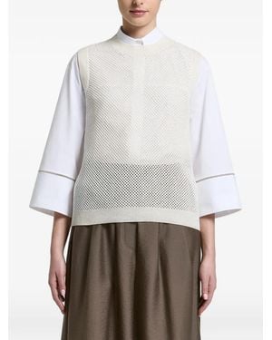 Peserico Open-Knit Vest - White
