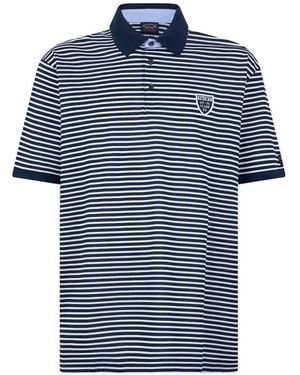 Paul & Shark Striped Short-Sleeve Polo Shirt - Blue