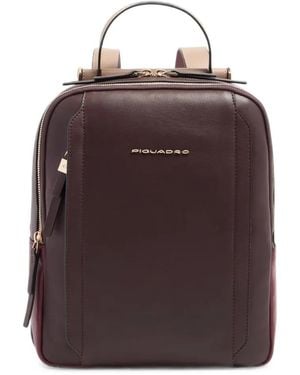 Piquadro Rfid Ipad 11" Leather Backpack - Brown