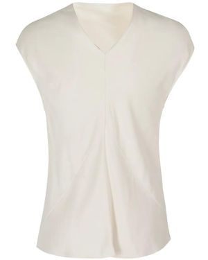 Alberta Ferretti Draped V-Neck Top - White