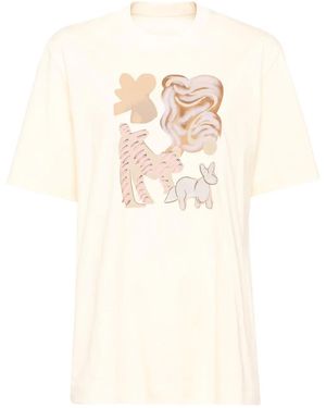 JNBY Cats-Printed T-Shirt - Natural