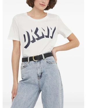 DKNY Logo-Detail T-Shirt - Blue