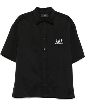 RETERNITY Embroidered Short-Sleeve Shirt - Black