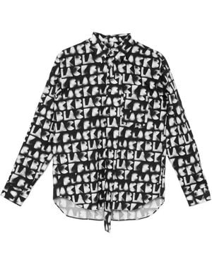 COMME DES GARÇON BLACK Logo-Print Long-Sleeve Shirt - White