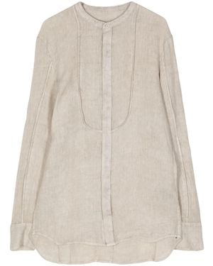 Masnada Linen Longline Shirt - Natural