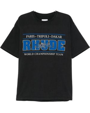 Rhude Logo-Print T-Shirt - Black