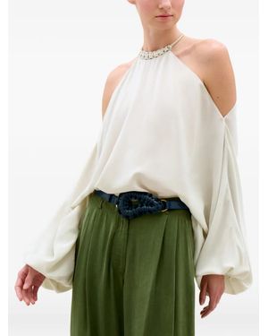 Silvia Tcherassi Consuelo Cold-Shoulder Blouse - Green