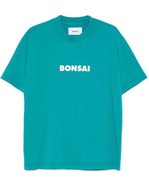 Bonsai Logo-Print Cotton T-Shirt - Blue