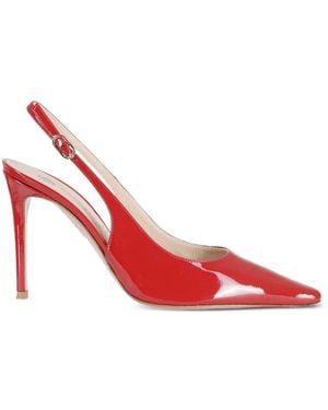 Roberto Festa Pointed-Toe Slingback Leather Court Shoes - Red