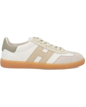 Hogan Panelled Leather Sneakers - White