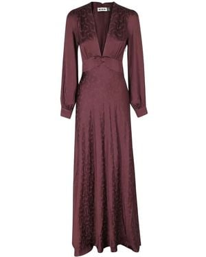 RIXO London Emory Floral-Jacquard Maxi Dress - Purple