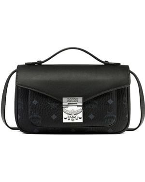 MCM Tracy Visetos Cross Body Bag - Black