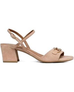 Geox Block-Heel Buckled Sandals - Natural