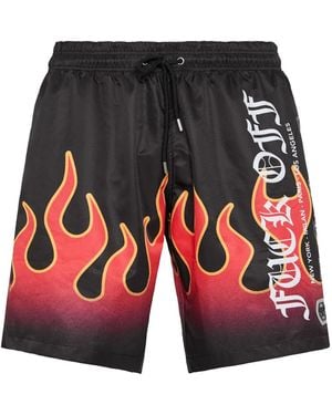 Philipp Plein Swim Boxer Flame - Red