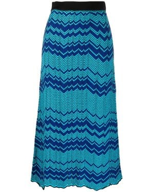 Wales Bonner Palm Knit Skirt Clothing - Blue