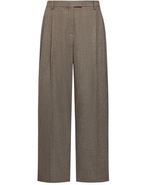12 STOREEZ Drago Pleated Wide-Leg Pants - Gray