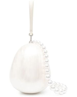 Simone Rocha Egg Faux Pearl Tote Bag - White
